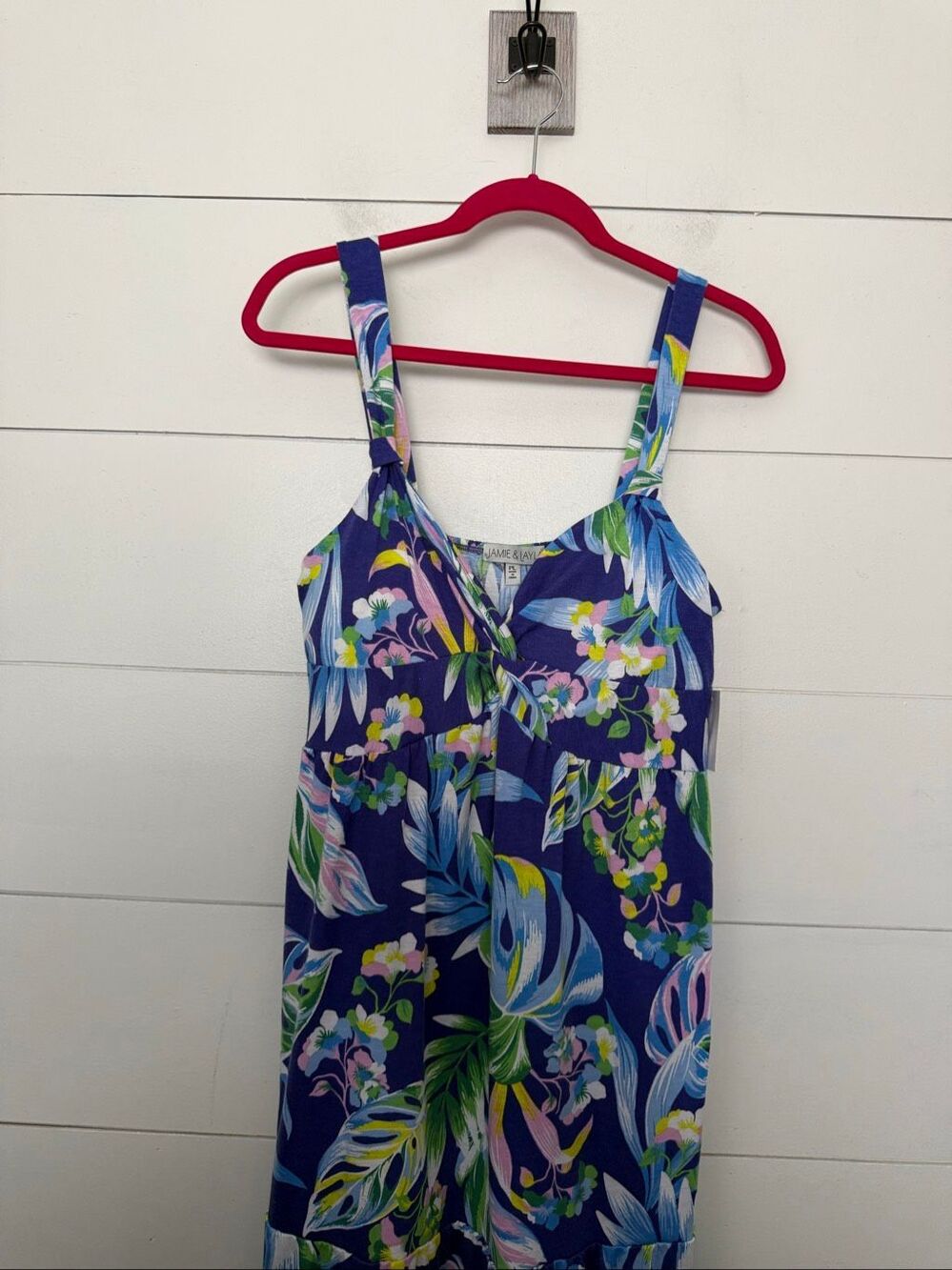 Jamie & Layla Women’s Petite Large Blue Patterned Maxi Sundress New